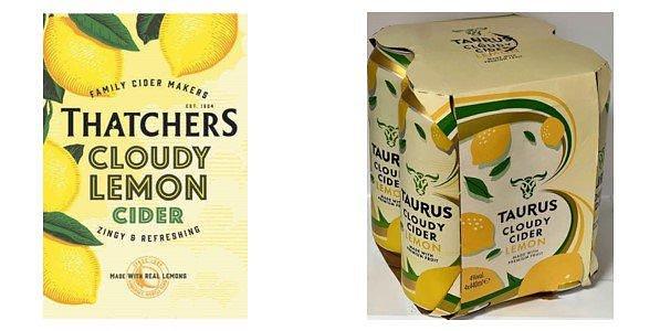 Thatchers Cloudy Lemon Cider and Taurus Cloudy Cider Lemon